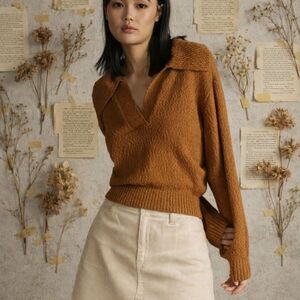 Maeve size Large Brown Poetcore Sweater Women's Anthropologie Cotton Blend